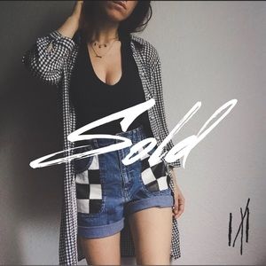 Hand Painted Checker Lee Shorts